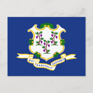 Connecticut flag postcard