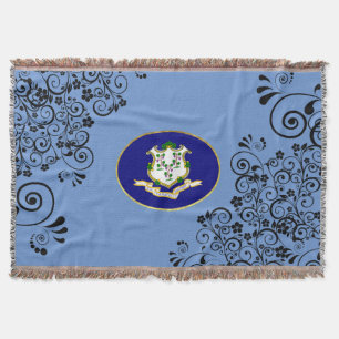 Connecticut flag throw blanket