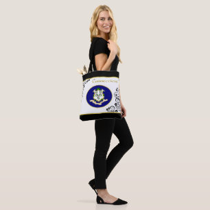 Connecticut flag tote bag