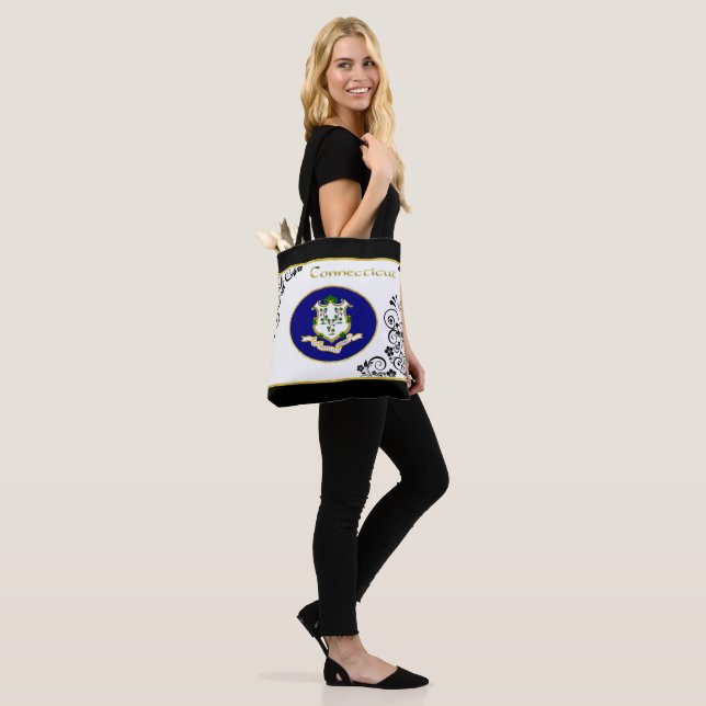 Connecticut flag tote bag (On Model)