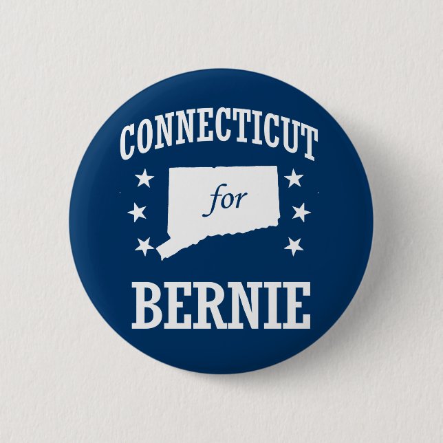 CONNECTICUT FOR BERNIE SANDERS 6 CM ROUND BADGE (Front)