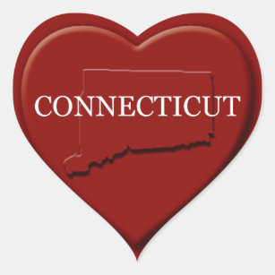 Connecticut Heart Map Sticker