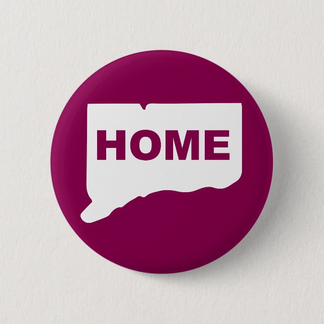 Connecticut Home Away From State Button Badge Pin (Front)