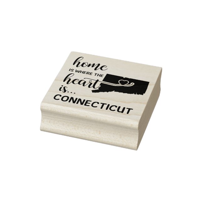 Connecticut home is where the heart is rubber stamp (Stamp)