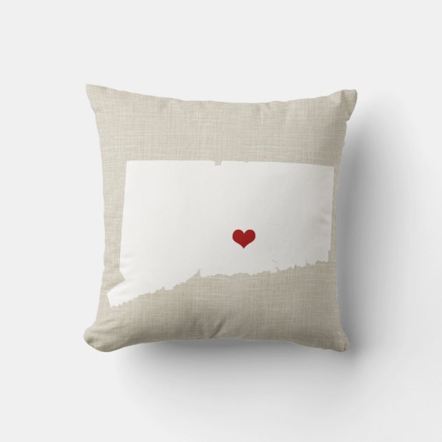 Connecticut Home State New Home Pillow 16" x 16" (Front)