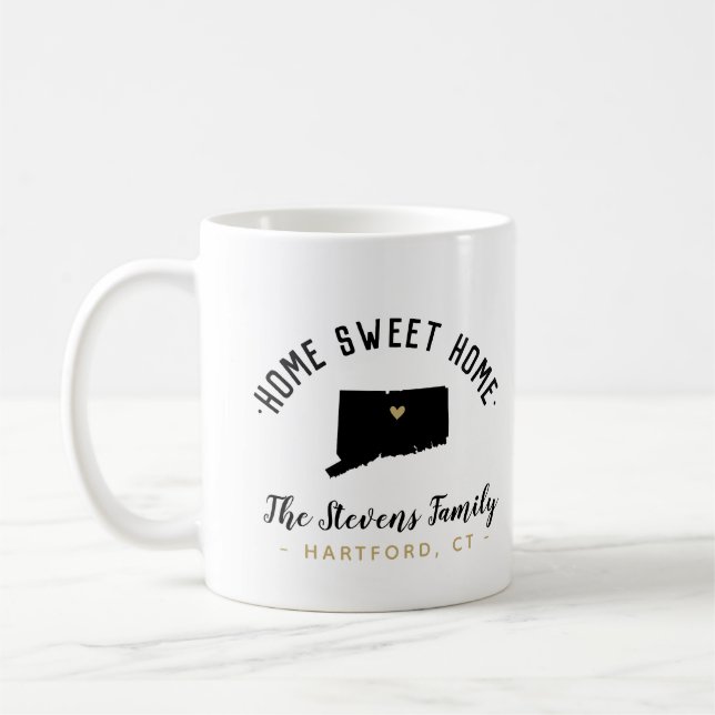 Connecticut Home Sweet Home Family Monogram Mug (Left)