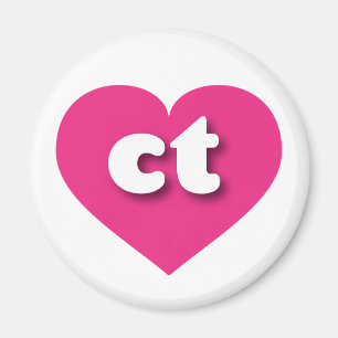Connecticut hot pink heart - I love ct Magnet