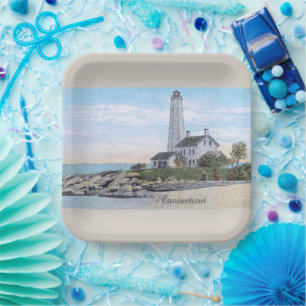Connecticut Lighthouse  Paper Plate