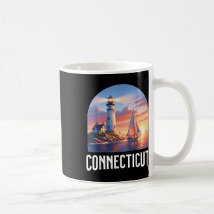 Connecticut Lighthouse Sailboat Souvenir Ocean Sea Coffee Mug