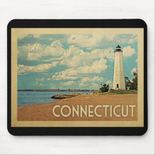 Connecticut Lighthouse Vintage Travel Mouse Pad