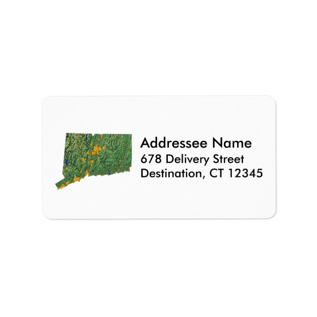 Connecticut Map Address Label (Front)