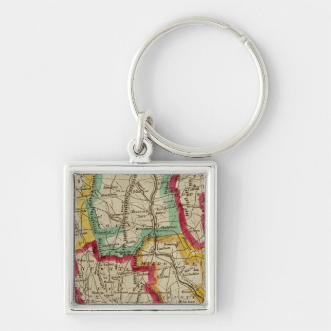 Connecticut Map Key Ring (Front)