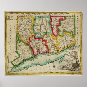 Connecticut Map Poster