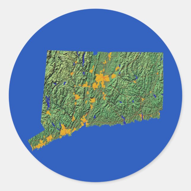 Connecticut Map Sticker (Front)