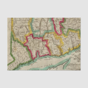 Connecticut Map Tissue Paper