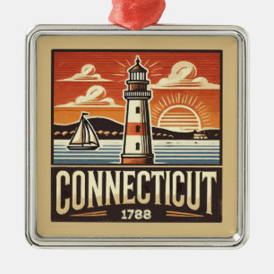 Connecticut Metal Ornament