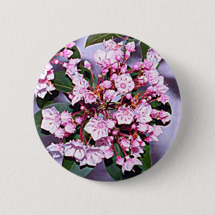 Connecticut Mountain Laurel 6 Cm Round Badge