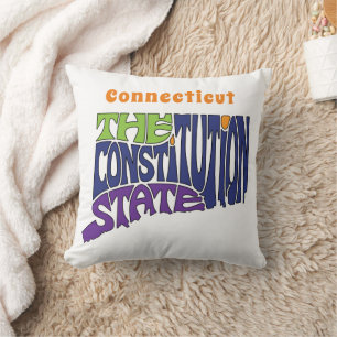 Connecticut Nickname Word Art Cushion