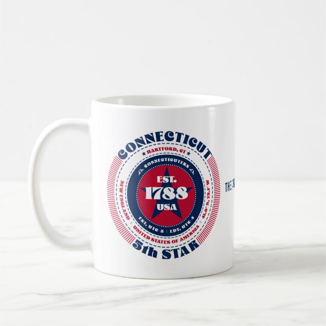 Connecticut Patriotic Circular Monogram Mug (Left)