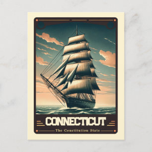 Connecticut Patriotic Spirit Vintage Postcard
