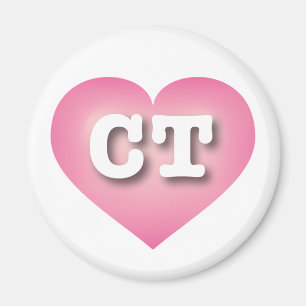 Connecticut Pink Fade Heart - Big Love Magnet