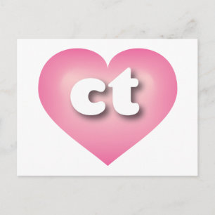 Connecticut pink fade heart - I love ct Postcard