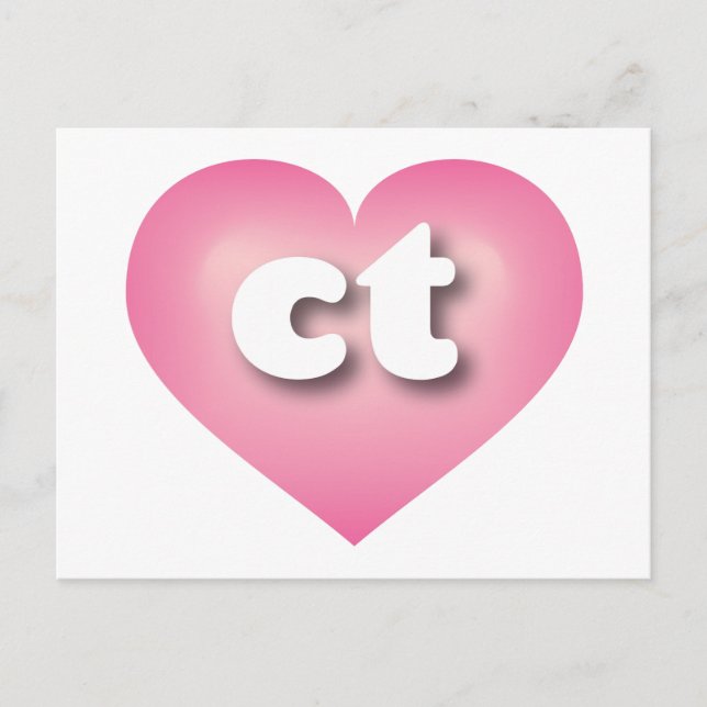 Connecticut pink fade heart - I love ct Postcard (Front)