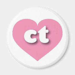 Connecticut pink heart - I love ct Magnet