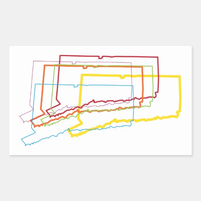 connecticut pride blur rectangular sticker (Front)