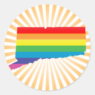 connecticut pride. classic round sticker