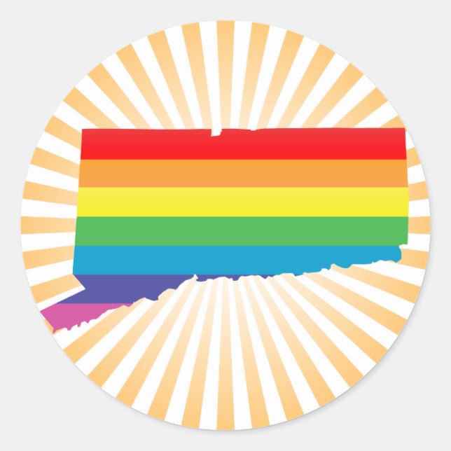 connecticut pride. classic round sticker (Front)
