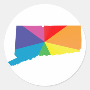 connecticut pride. classic round sticker