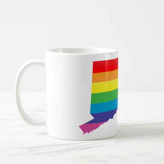 connecticut pride. striped. coffee mug (Left)