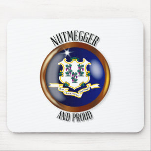 Connecticut Proud Flag Button Mouse Pad