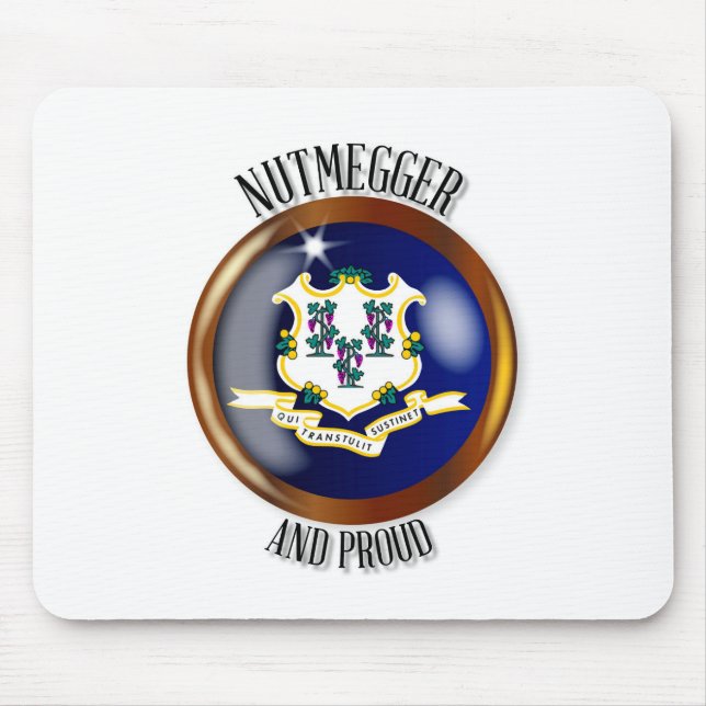 Connecticut Proud Flag Button Mouse Pad (Front)