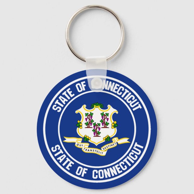 Connecticut Round Emblem Key Ring (Front)