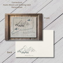 Connecticut Rustic Wood Mountain Greeting Card