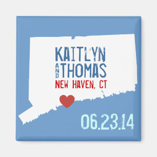 Connecticut Save the Date - Customisable City Magnet