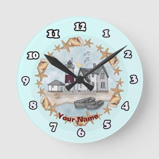 Connecticut Shells Lighthouse  Clock (Front)