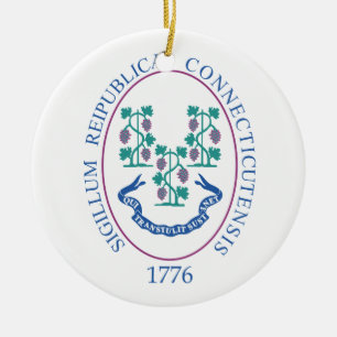 Connecticut sign ceramic ornament