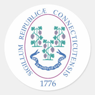 Connecticut sign classic round sticker