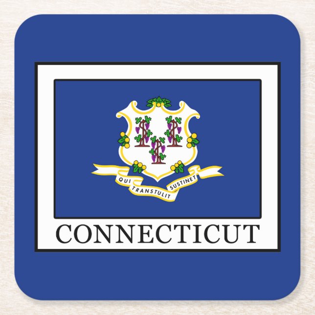 Connecticut Square Paper Coaster (Front)