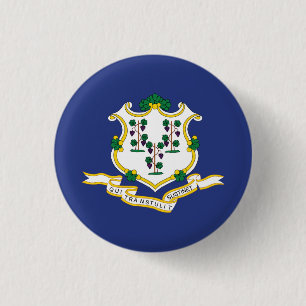 Connecticut State Flag 3 Cm Round Badge