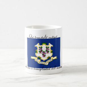 Connecticut State Flag and Motto 11 oz Mug