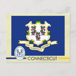 Connecticut State Flag and Seal Postcard