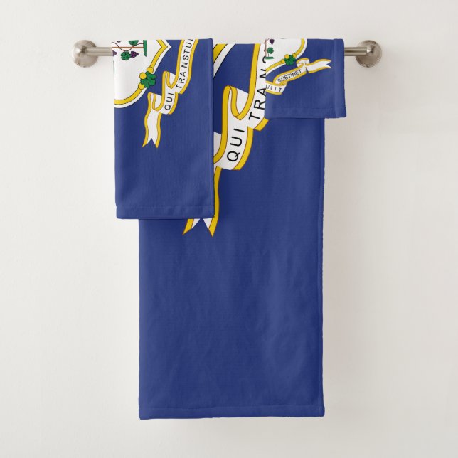 Connecticut State Flag Bath Towel Set (Insitu)