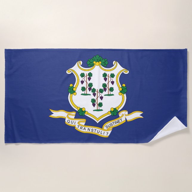 Connecticut State Flag Beach Towel (Front)