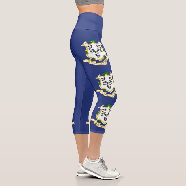 Connecticut State Flag Capri Leggings (Right)