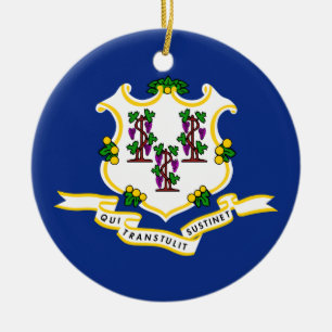 Connecticut State Flag Ceramic Ornament