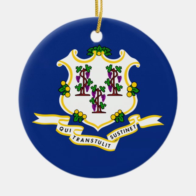 Connecticut State Flag Ceramic Ornament (Front)
